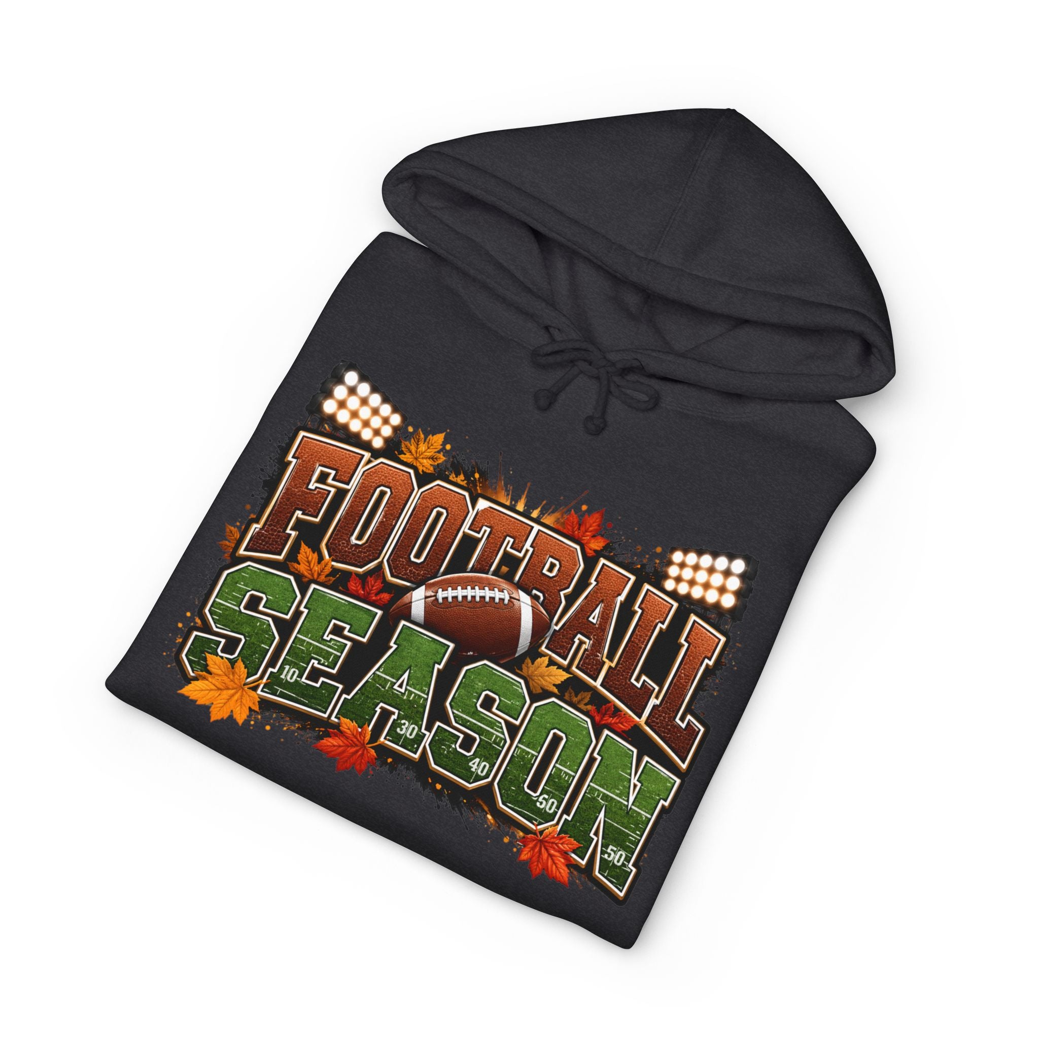 Football Season Hoodie – Fall Tailgate Pullover with Football & Stadium Graphics