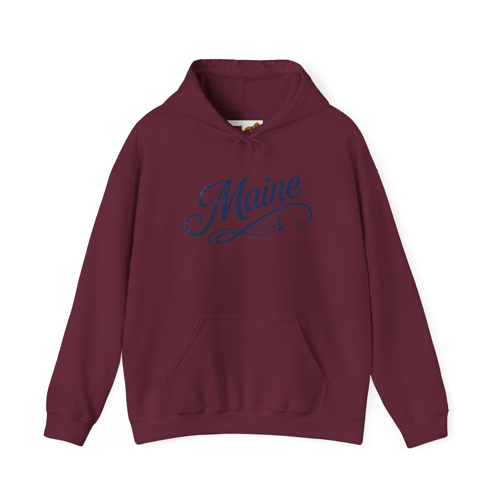 Maine Lighthouse Hoodie — Scenic Sunset & Loyal Dog Coastal Sweatshirt