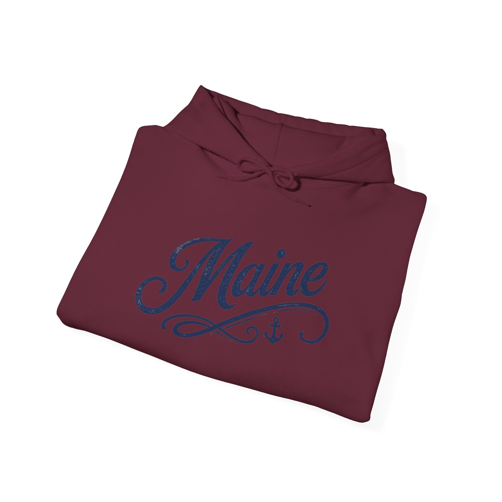 Maine Lighthouse Hoodie — Scenic Sunset & Loyal Dog Coastal Sweatshirt