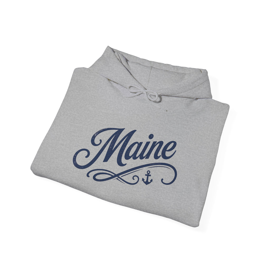 Maine Lighthouse Hoodie — Scenic Sunset & Loyal Dog Coastal Sweatshirt