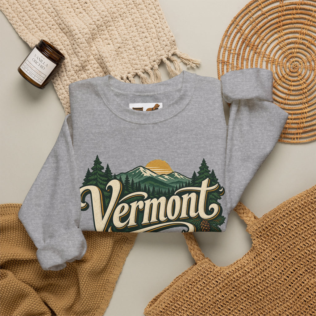 Vermont Retro Mountain Crewneck Sweatshirt