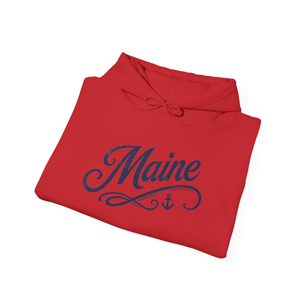 Maine Lighthouse Hoodie — Scenic Sunset & Loyal Dog Coastal Sweatshirt