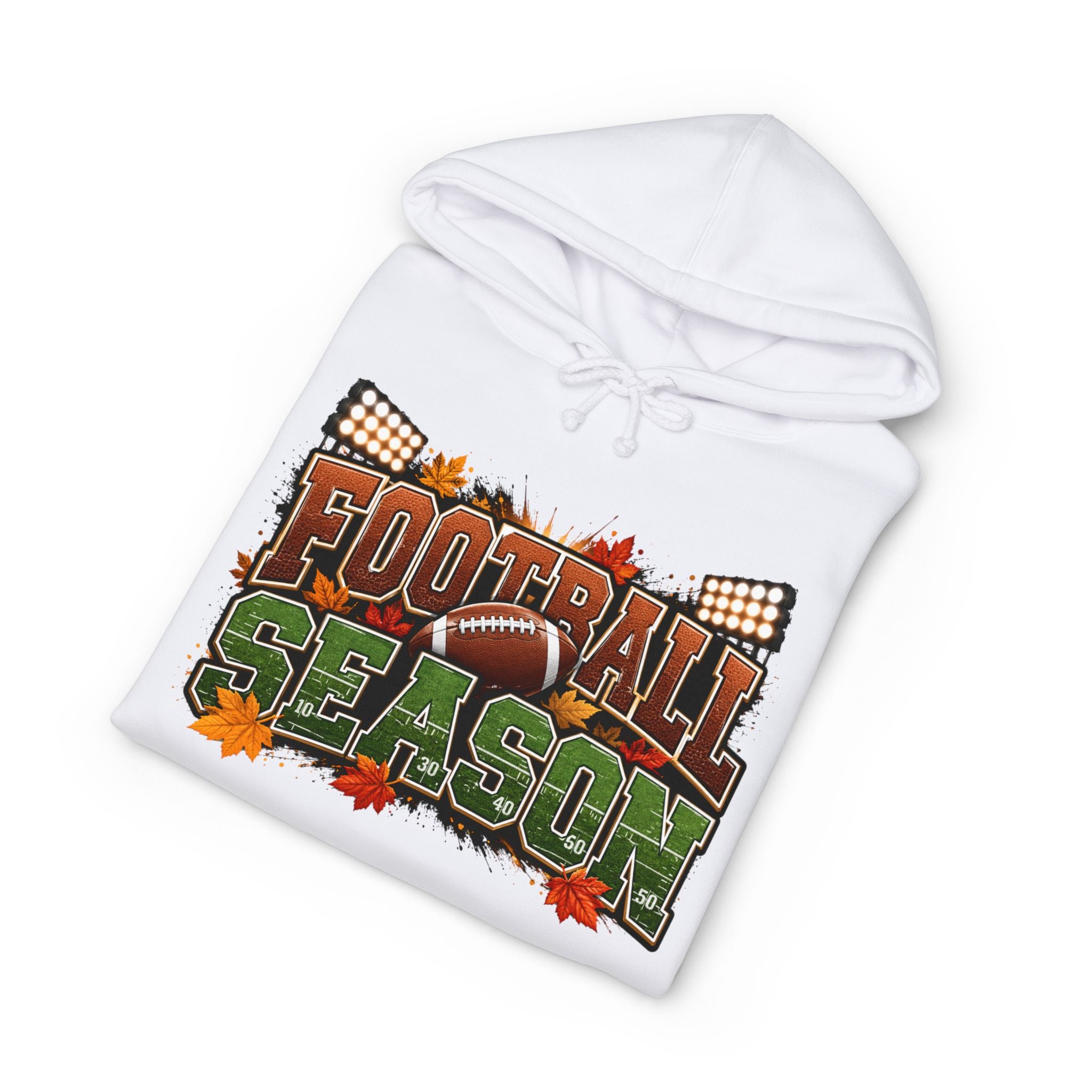 Football Season Hoodie – Fall Tailgate Pullover with Football & Stadium Graphics
