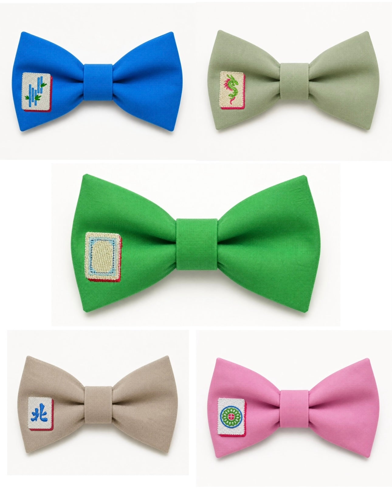 Mahjong Tile Bow Tie (embroidered)