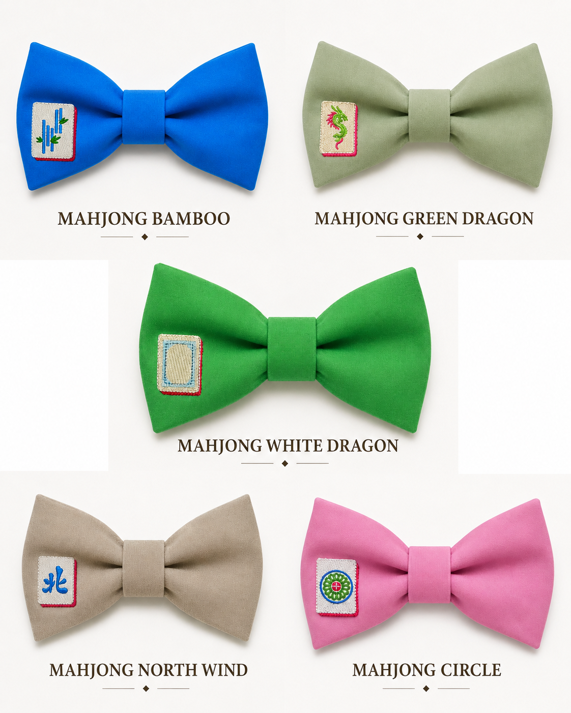 Mahjong Tile Bow Tie