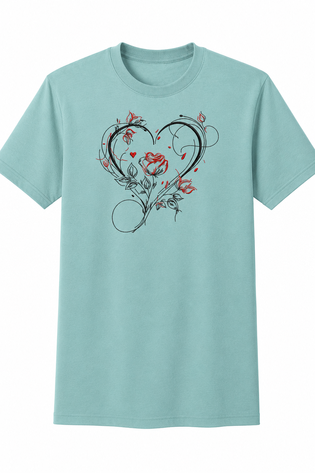Heart & Rose (embroidered)