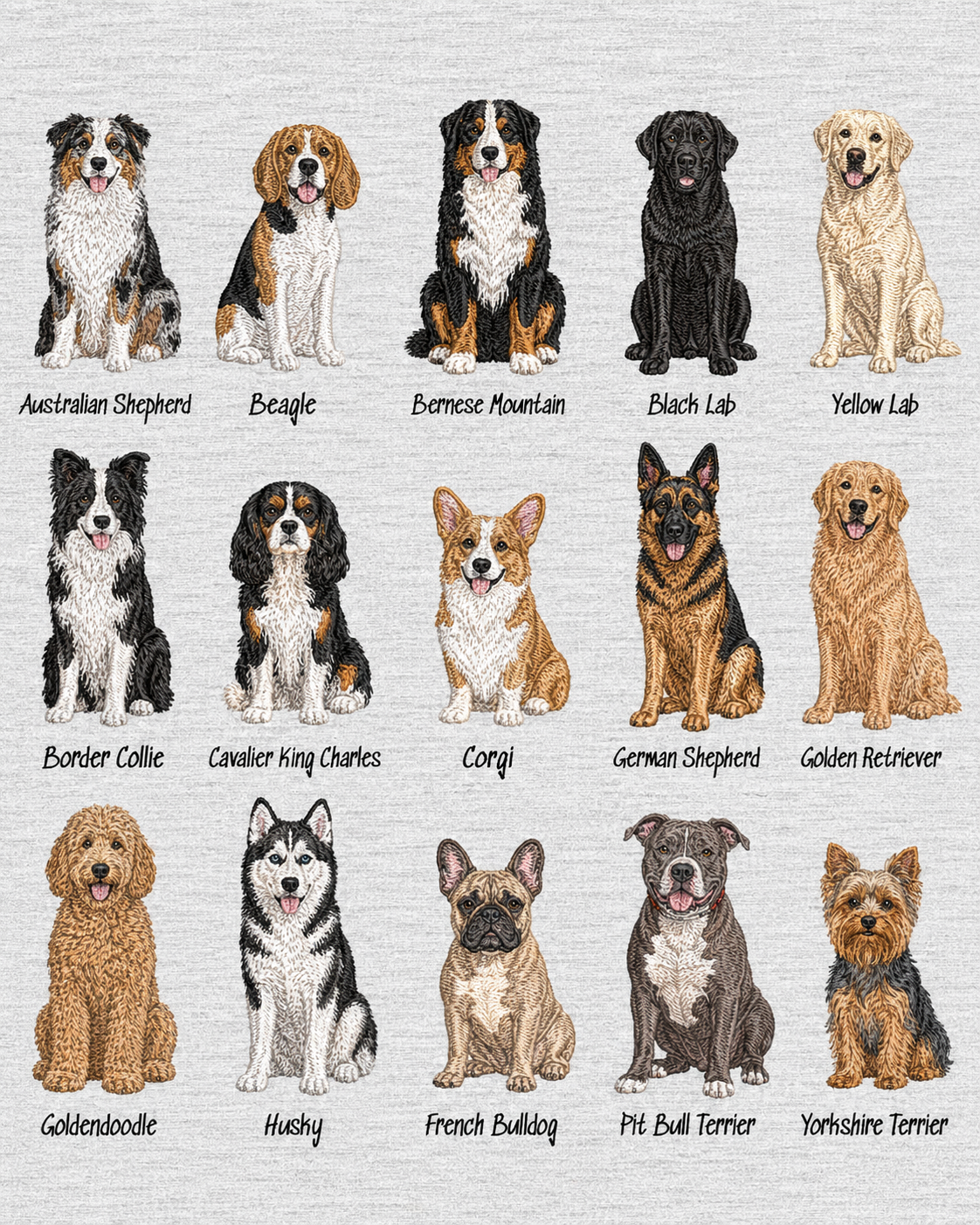 Custom Dog Breed Embroidered Plush Hand Towel