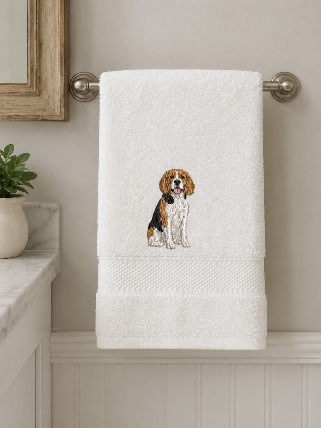 Dog Breed Embroidered Plush Hand Towel