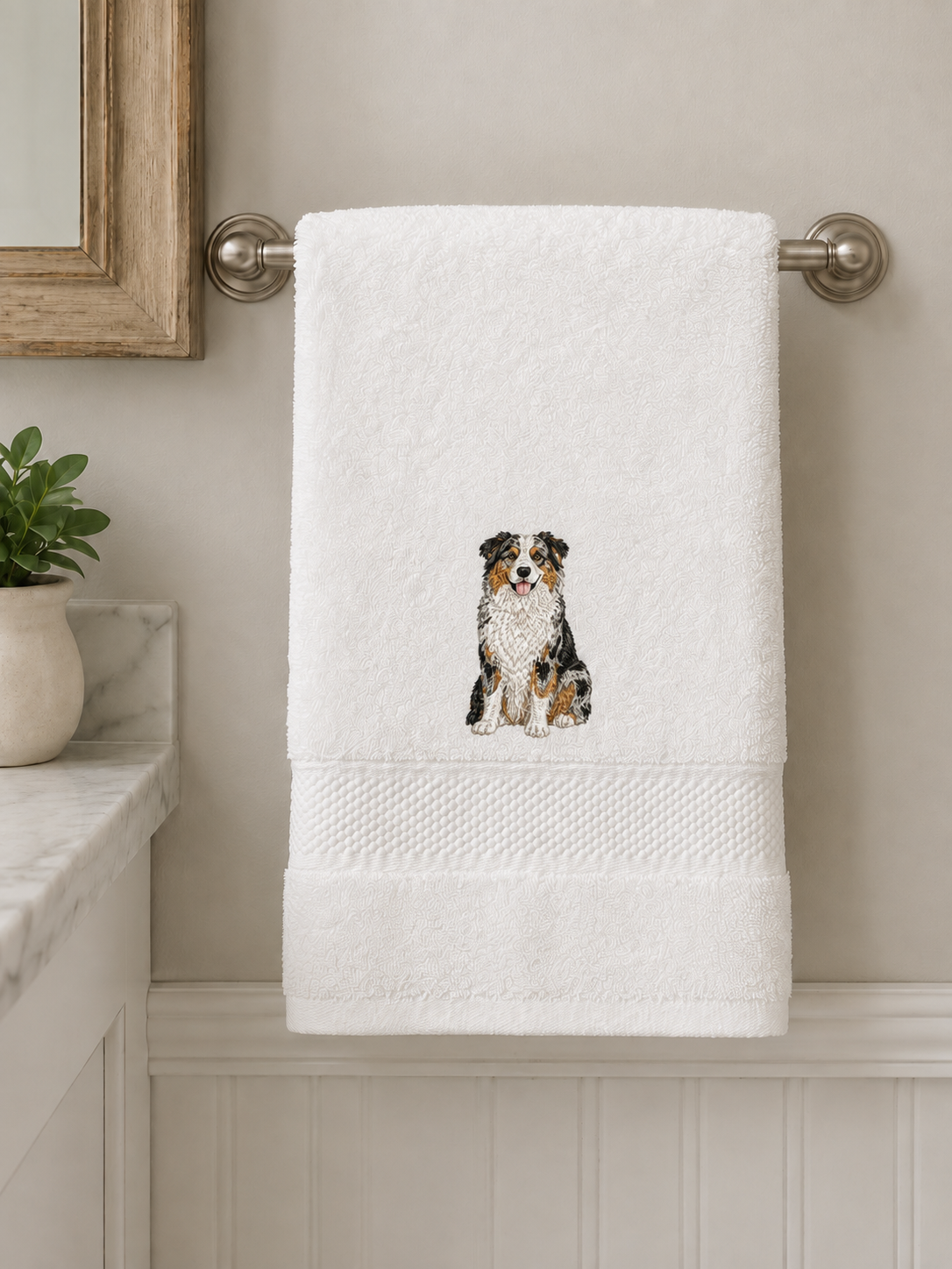 Custom Dog Breed Embroidered Plush Hand Towel