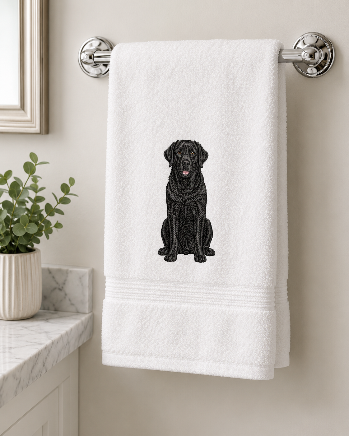 Dog Breed Embroidered Plush Hand Towel