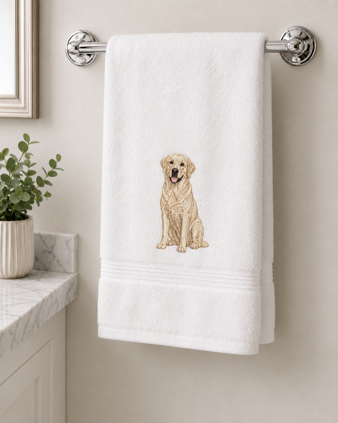 Dog Breed Embroidered Plush Hand Towel