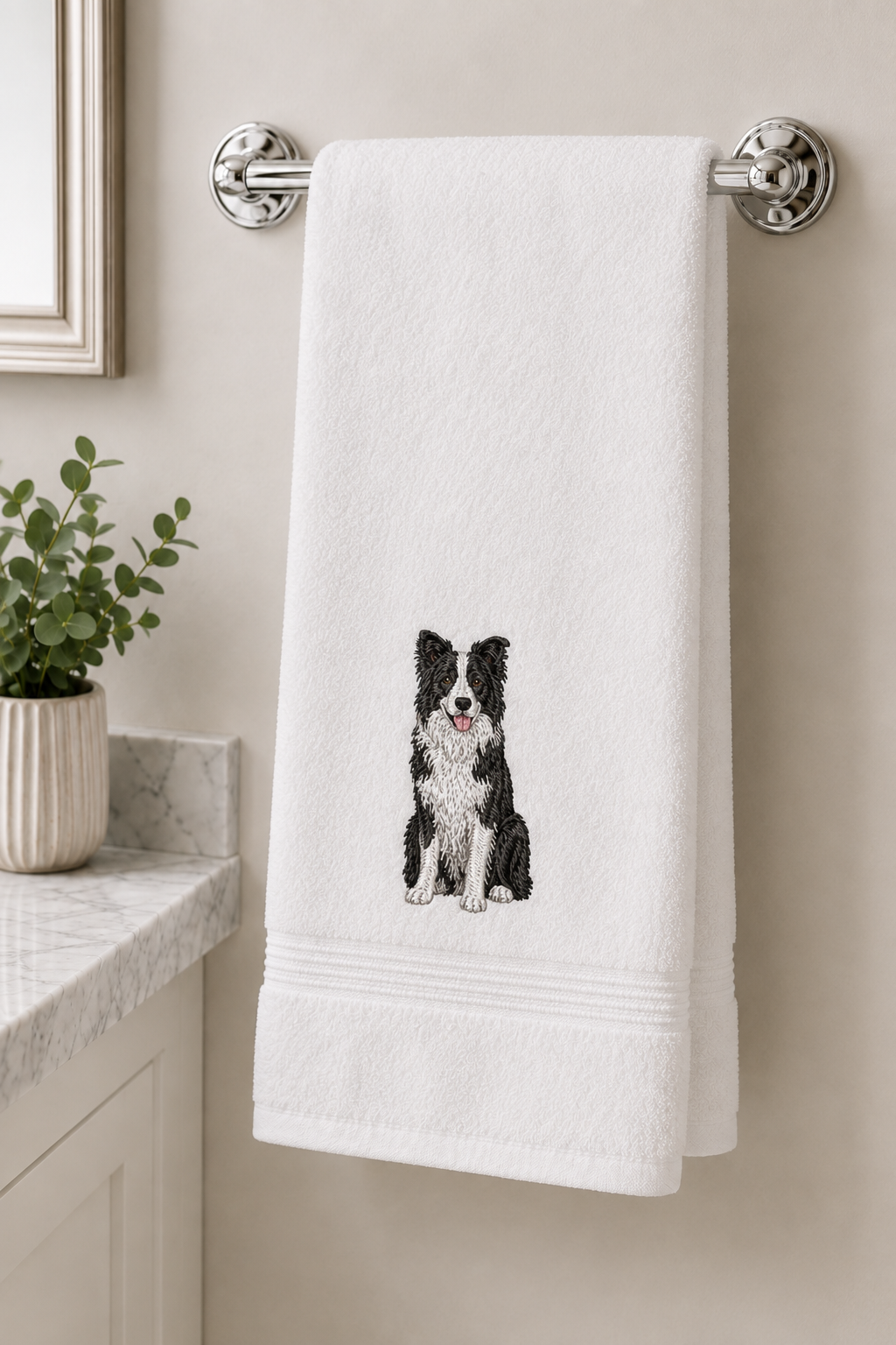 Custom Dog Breed Embroidered Plush Hand Towel