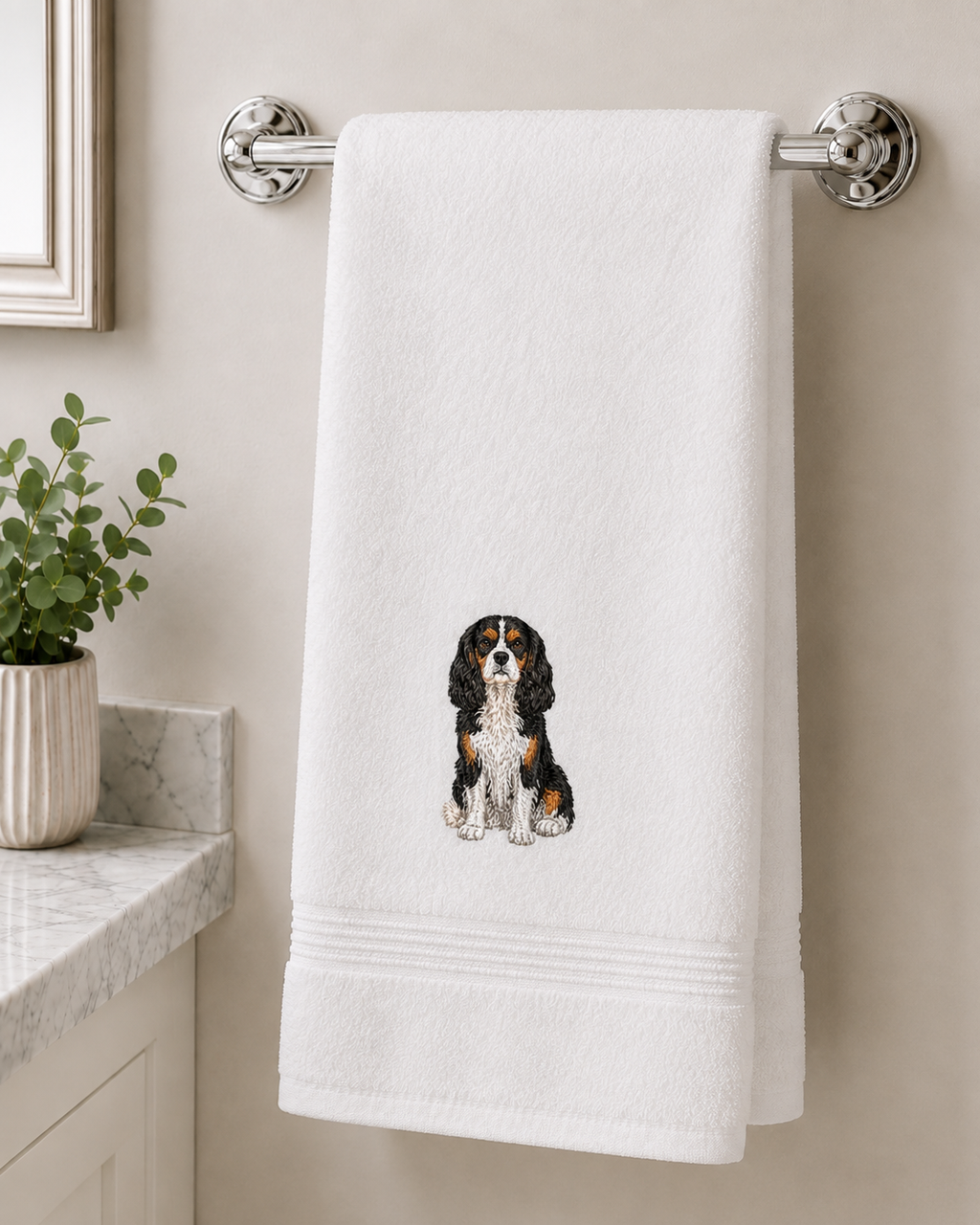 Custom Dog Breed Embroidered Plush Hand Towel