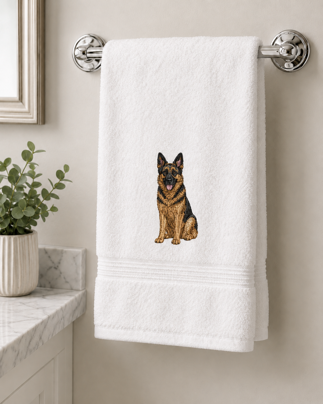 Dog Breed Embroidered Plush Hand Towel