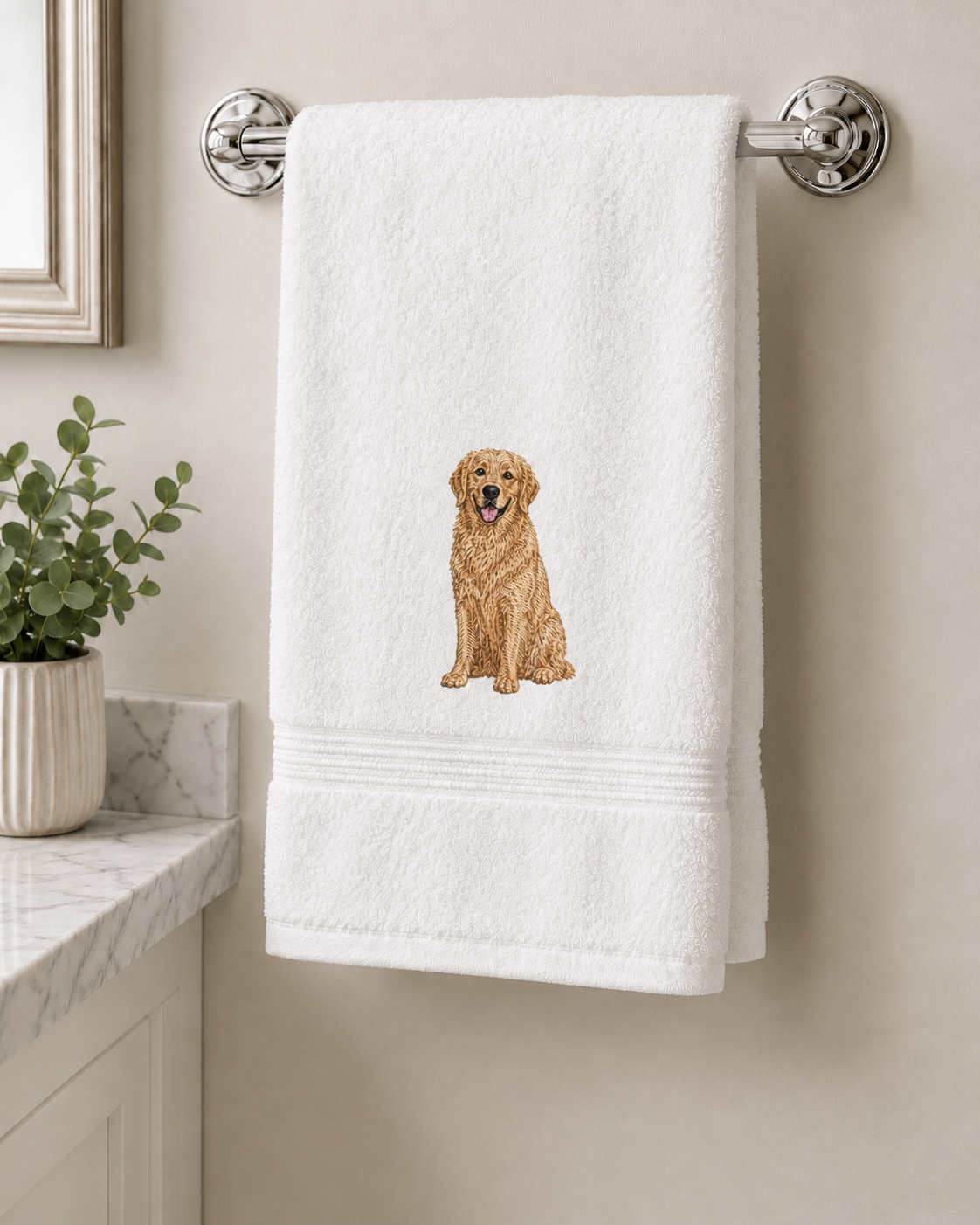Custom Dog Breed Embroidered Plush Hand Towel