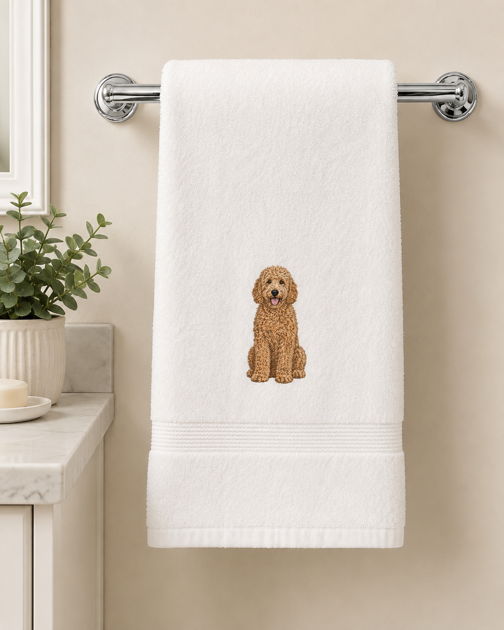 Custom Dog Breed Embroidered Plush Hand Towel