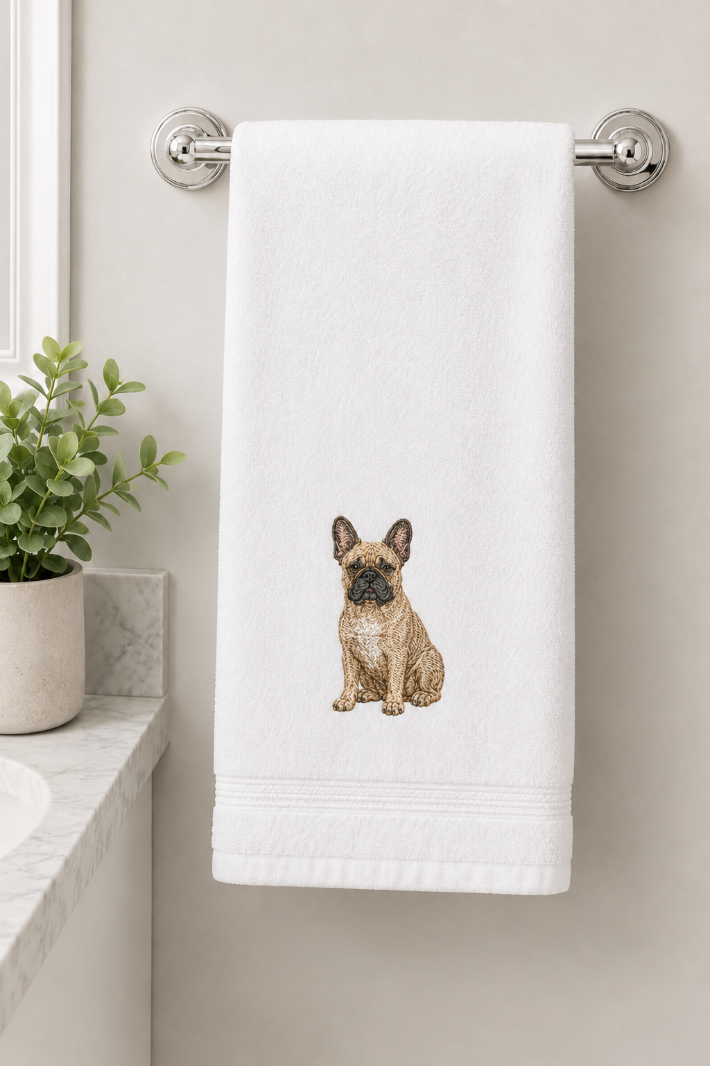 Dog Breed Embroidered Plush Hand Towel