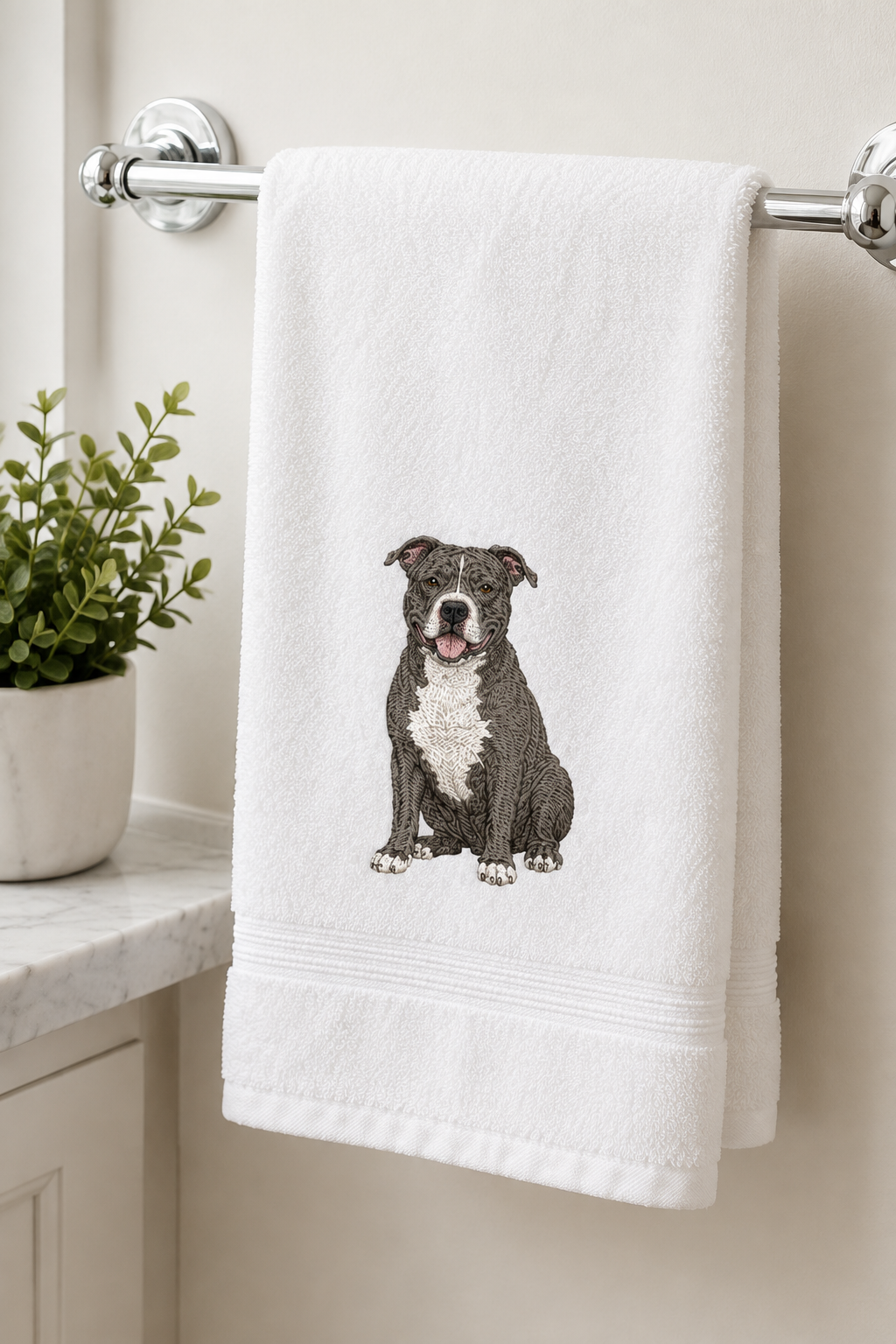 Dog Breed Embroidered Plush Hand Towel
