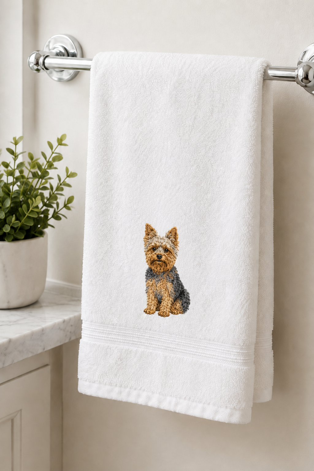 Dog Breed Embroidered Plush Hand Towel