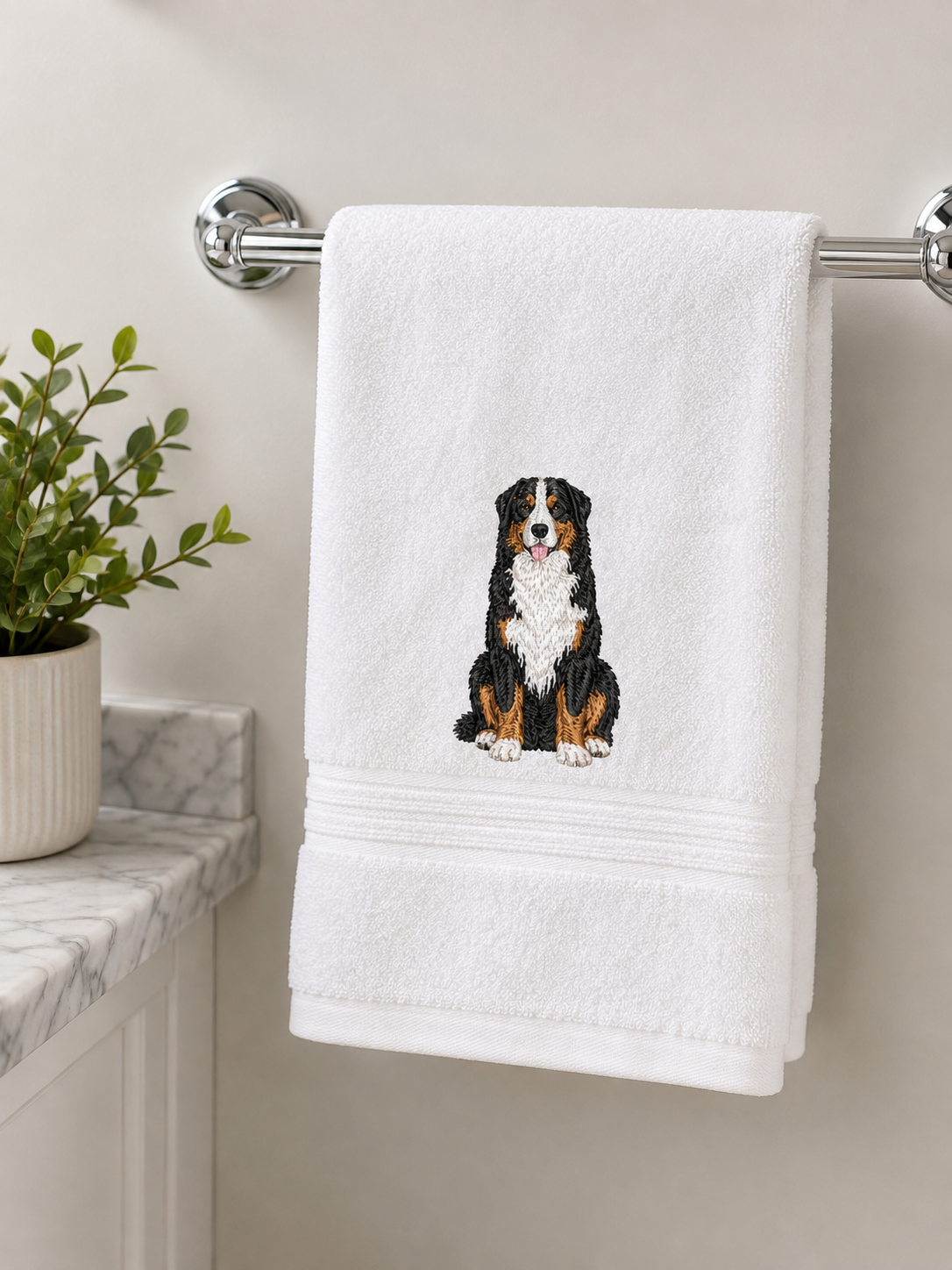 Dog Breed Embroidered Plush Hand Towel