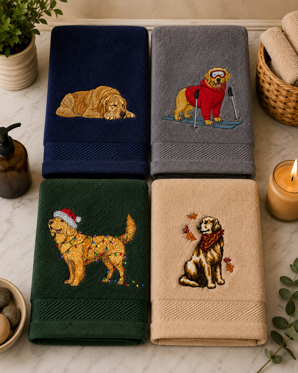 The Golden Retriever Hand Towel Collection