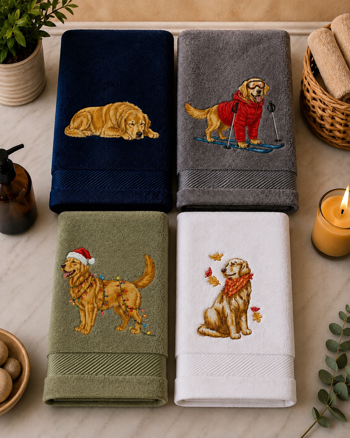 The Golden Retriever Hand Towel Collection