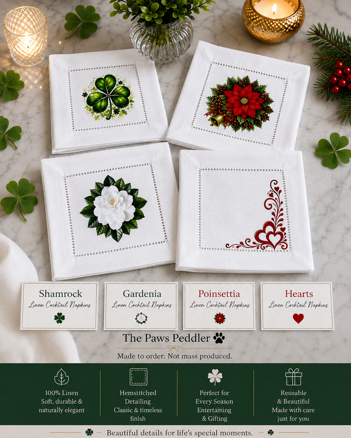 Linen Cocktail Napkins