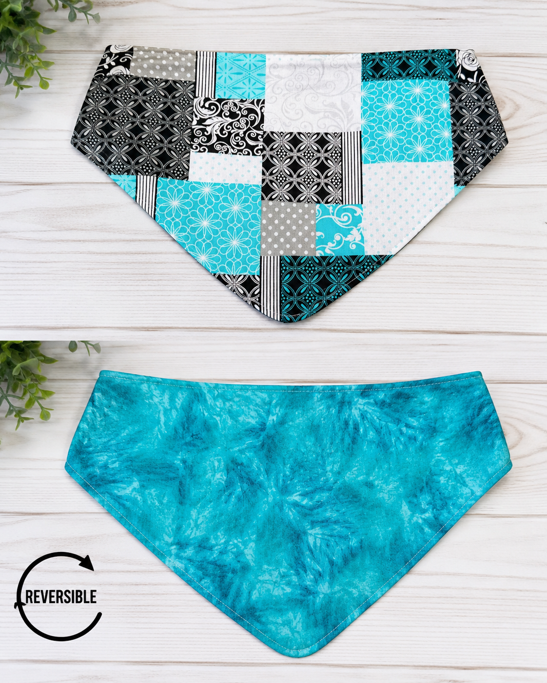 Aqua Mosaic Reversible Bandana