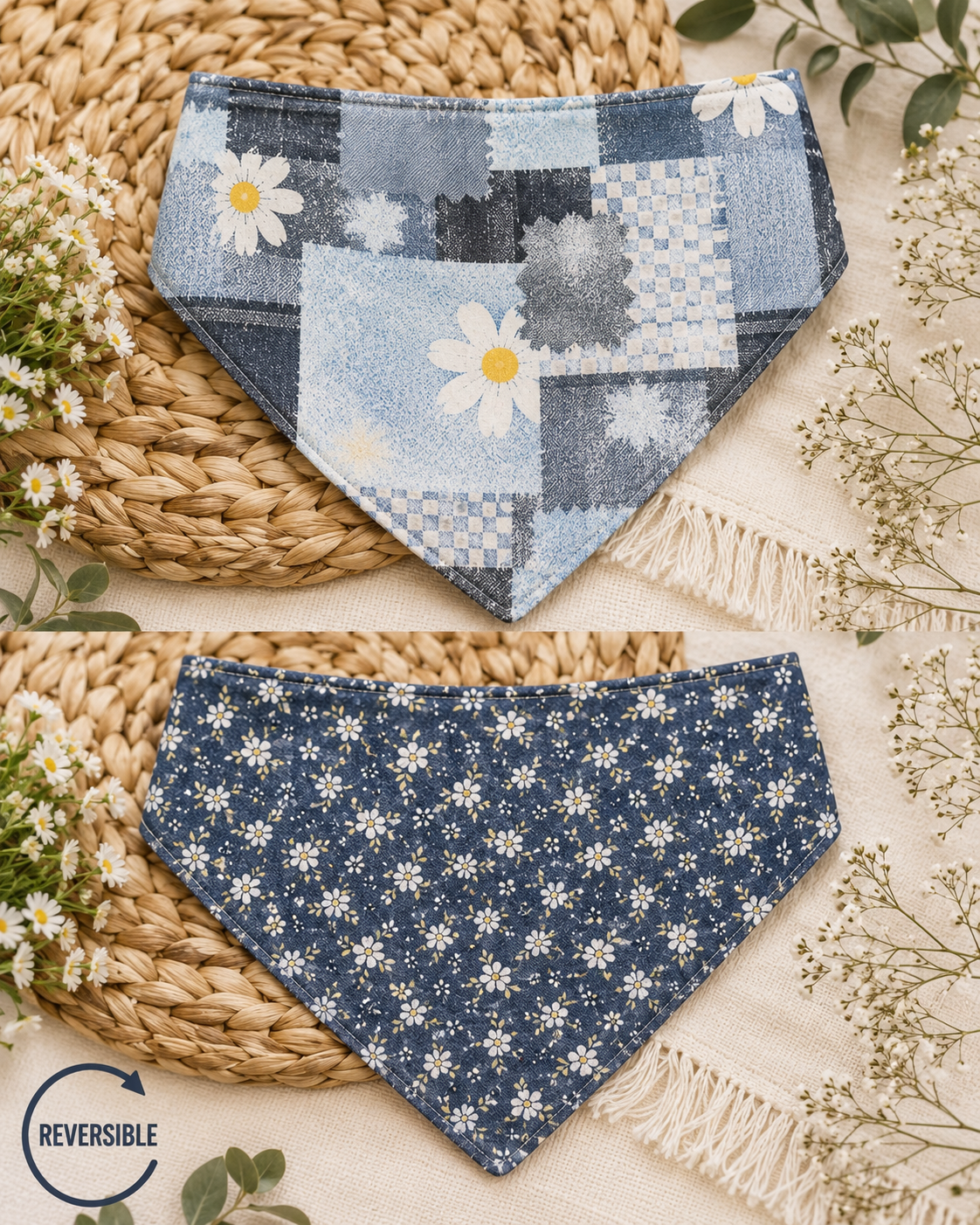 Patchwork Reversible Bandana