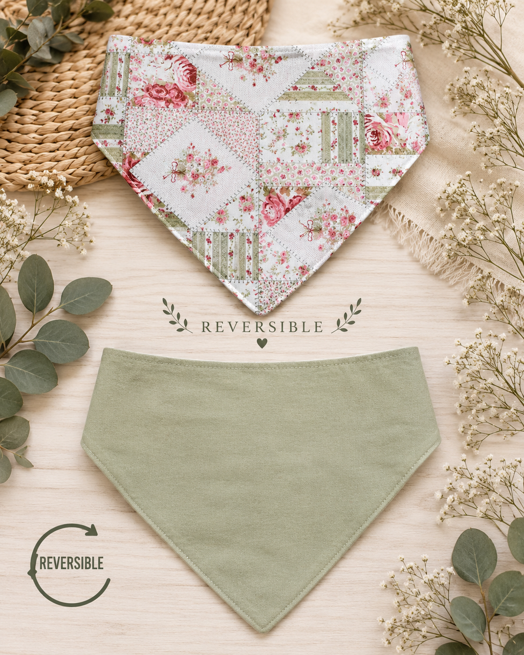 Rose Cottage Reversible Bandana