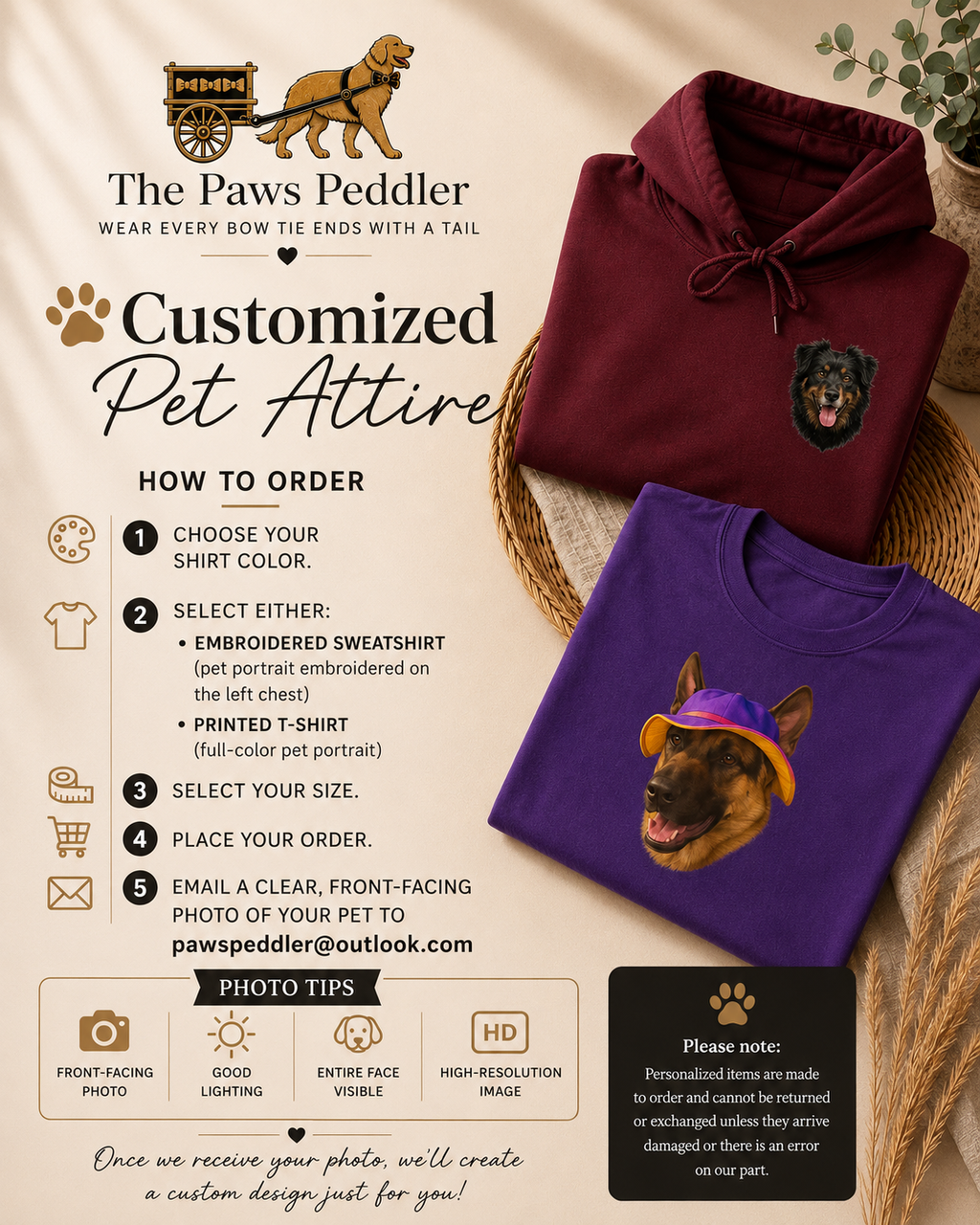 🐾Customized Pet Attire